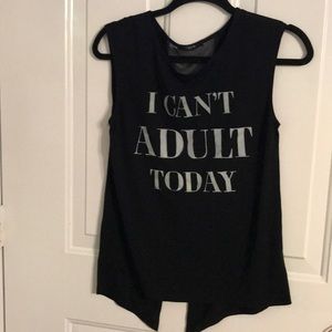 BNWOT I CANT ADULT TODAY TANK OPEN SPLIT BACK LACE